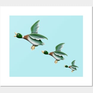 Flying ducks Posters and Art